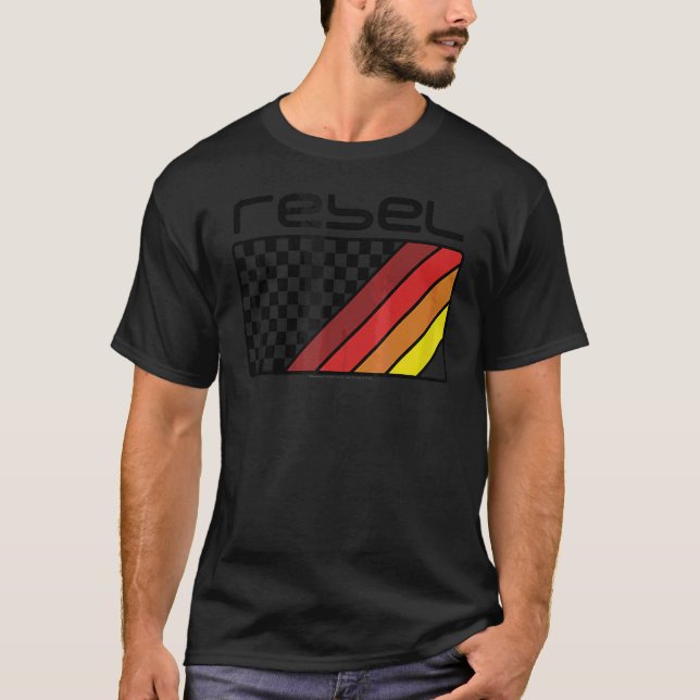 Camiseta Honda Rebel Checkers E Stripes Para Homens Mulhere (Frente)