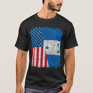 Camiseta Honduran American Flag Half USA Honduras Root Prou