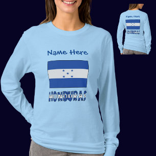 Camiseta Honduras e Personalização Azul do Sinalizador Hond