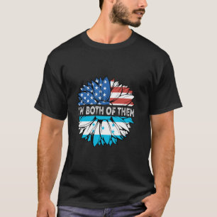 Camiseta Honduras EUA Eu Sou Ambos Girassol Hondurenho R