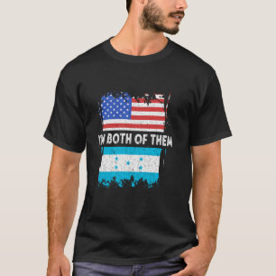 Camiseta Honduras EUA Sou Ambos América Raízes Hondurenhas