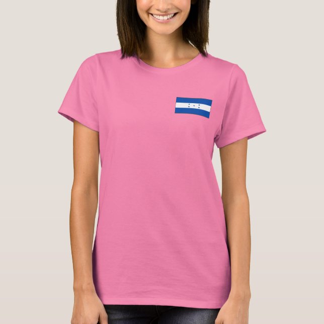 Camiseta Honduras Flag e Map dk T-Shirt (Frente)
