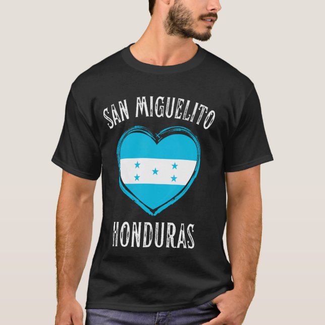 Camiseta Honduras Flag Heart San Miguelito (Frente)