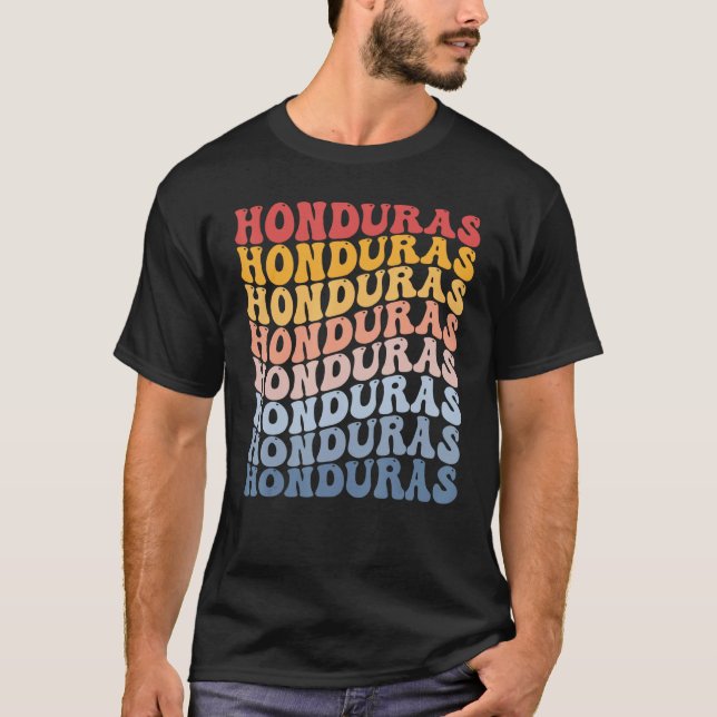 Camiseta Honduras Groovy Retro Honduran (Frente)