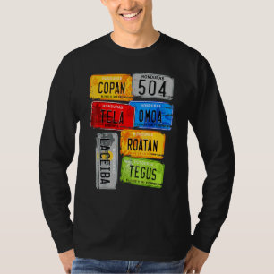 Camiseta Honduras placas de carros turisticos Copan Tela Om