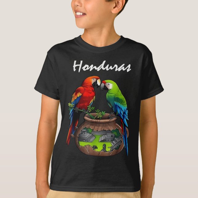 Camiseta Honduras Trip Deixa Macaw Honduras Family Vacing (Frente)