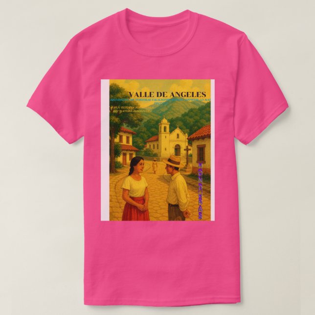 Camiseta  Honduras Valle de Angeles Retro poster (Frente do Design)