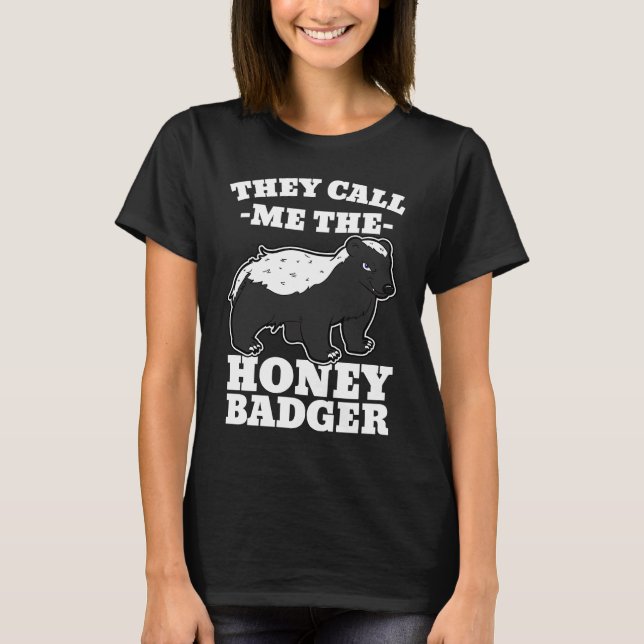 Camiseta Honey Badger Claws Weasel Wolverines Carnivora  Id (Frente)