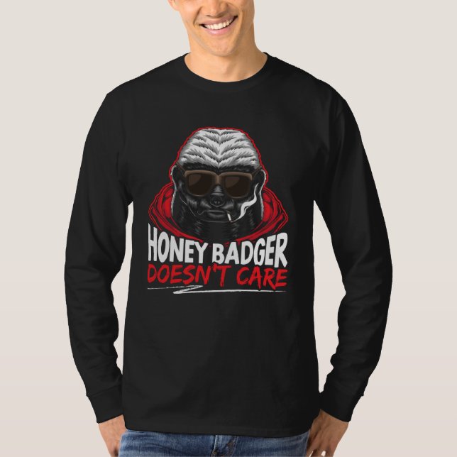 Camiseta Honey Badger Doesn t Care Animal Honey Badger   1 (Frente)