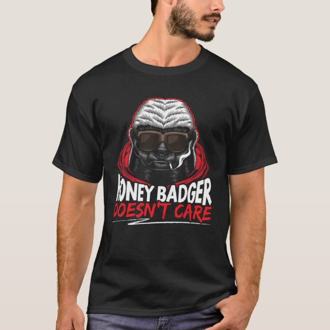 Camiseta Honey Badger Doesn t Care Animal Honey Badger   1 (Frente)