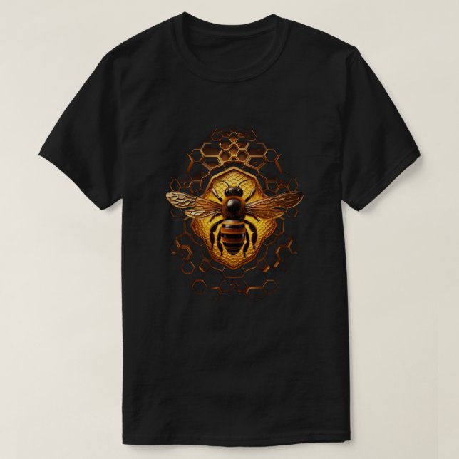 Camiseta Honey Bee and Honeycomb Nature Lover T-Shirt (Frente do Design)