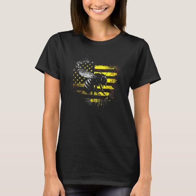 Camiseta Honeybee and bumble bee for American hive beekeepe (Frente)