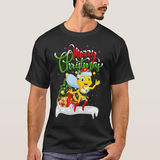 Camiseta Honeybee   Xmas Decorations Santa Honeybee Christm (Frente)