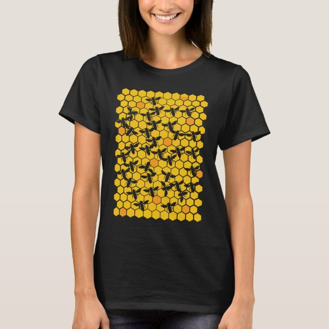 Camiseta Honeycomb  Beehive Beekeeper Bees  Beekeeping (Frente)