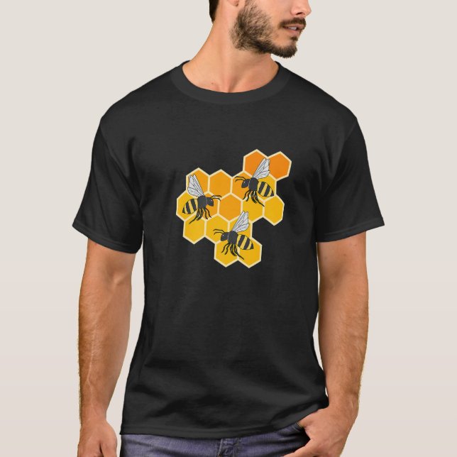 Camiseta Honeycombs Bees Nature Wildlife Honey Premium (Frente)