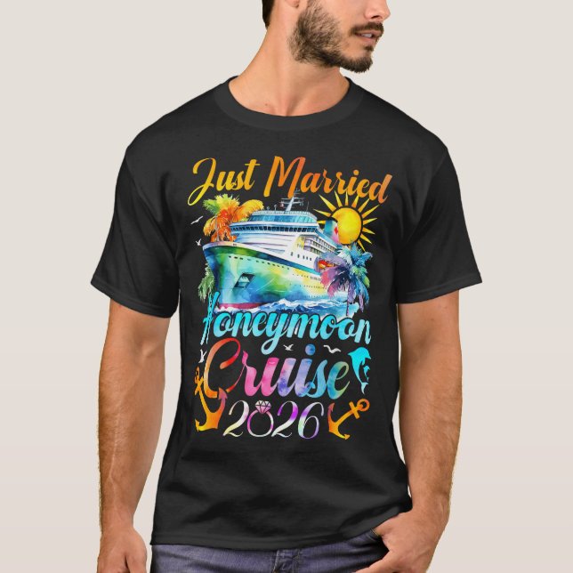 Camiseta Honeymoon Cruise For Matching Couples 2026 Just Ma (Frente)