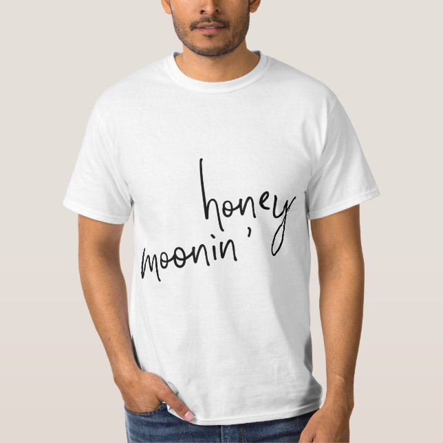 Camiseta Honeymoonin' Couples Honey Mooning Just Married Gi (Frente)