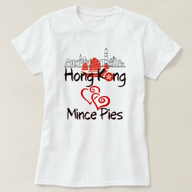 Camiseta Hong Kong ama as tartes das minas (Frente do Design)