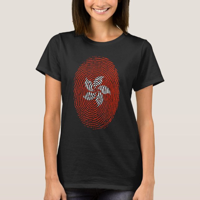 Camiseta Hong Kong Flag Dna Fingerprint Men Women Kids (Frente)