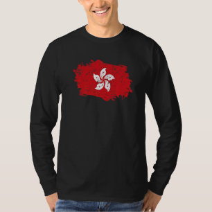 Camiseta Hong Kong Flag País Grunge Bandeira Hong Kong