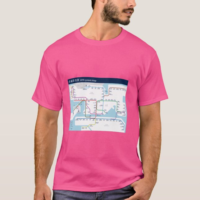 Camiseta Hong Kong - Hongkong - MTR System Metro Map (Frente)