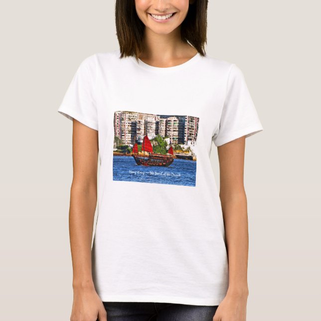 Camiseta Hong Kong Sampan a pérola do Oriente (Frente)
