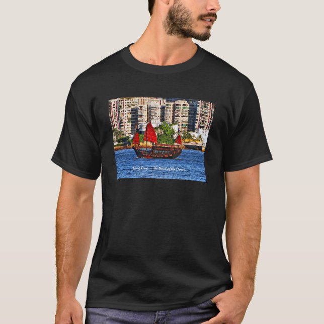 Camiseta Hong Kong Sampan a pérola do Oriente (Frente)