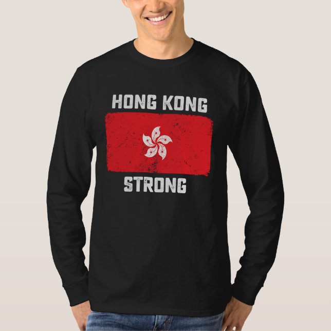 Camiseta Hong Kong Strong Flag Pro Democracy Freedom of Spe (Frente)
