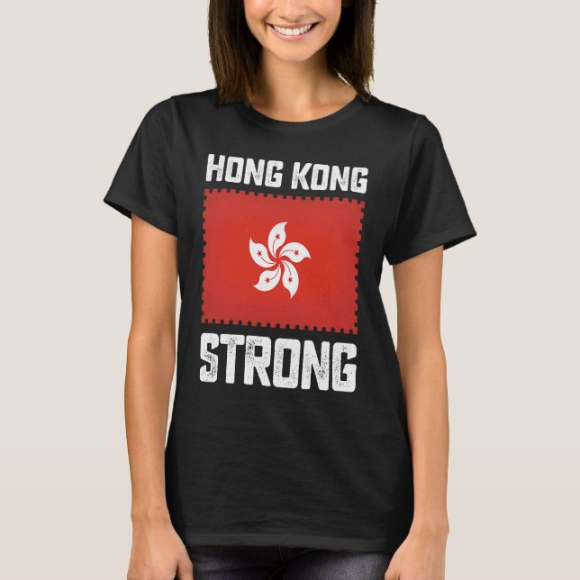 Camiseta Hong Kong Strong Flag Stamp Pro Democracy Free Spe (Frente)