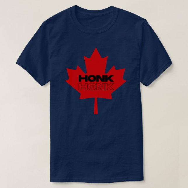 Camiseta Honk Honk Canadian Trucker Freedom Convoy 2022  (Frente do Design)