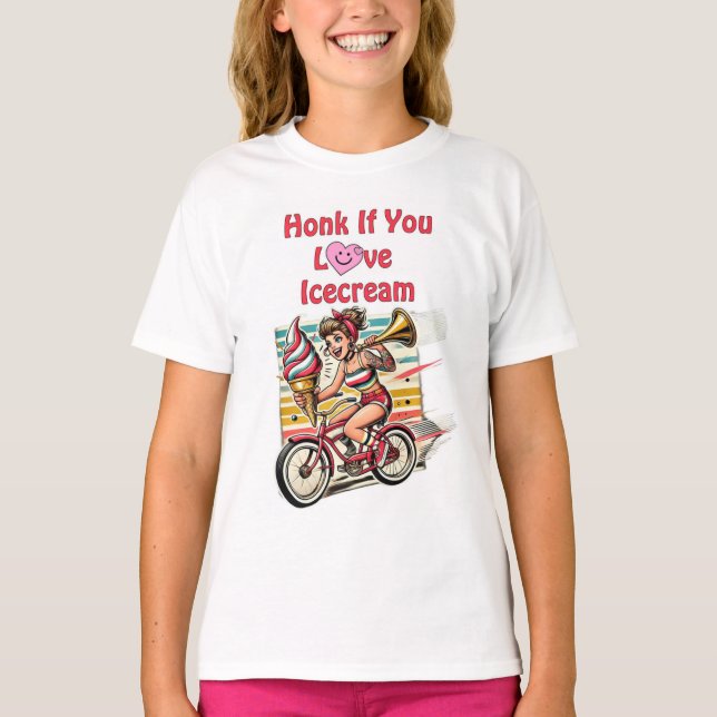 Camiseta Honk if You Love Sorvete (Frente)