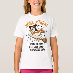 Camiseta Honk or Treat Ganso Engraçado de Halloween