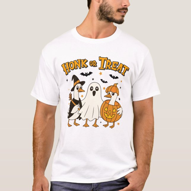 Camiseta Honk or Treat Halloween Goose (Frente)