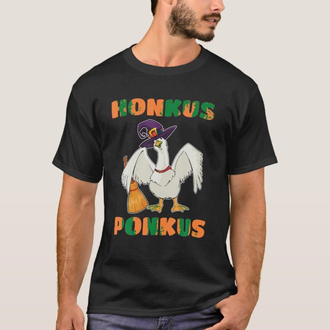Camiseta Honkus Ponkus Halloween Witeen Cute Goose (Frente)