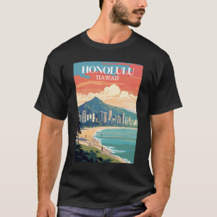 Camiseta Honolulu, Havaí: Viagem Vintage