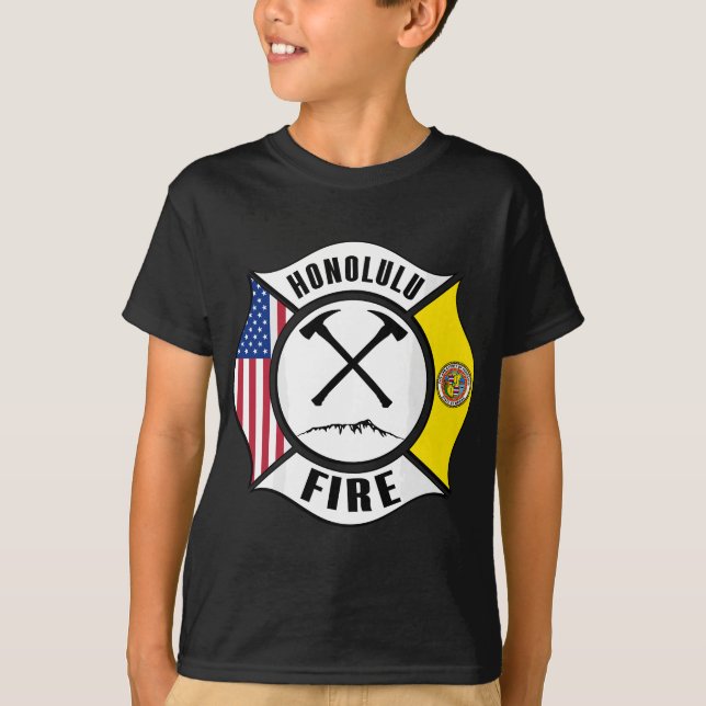 Camiseta Honolulu Hawaii Fire Department Bombeiros Rescu (Frente)