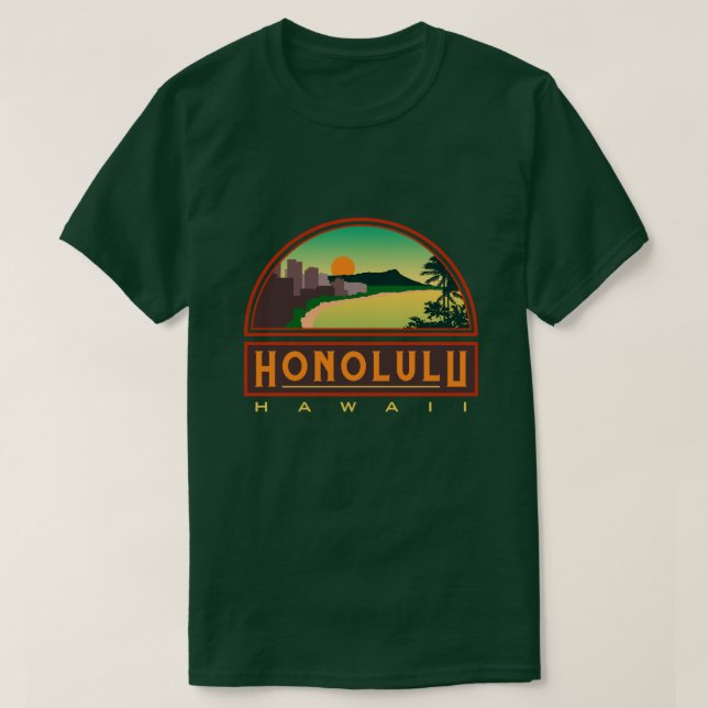 Camiseta Honolulu Hawaii Green T-Shirt (Frente do Design)