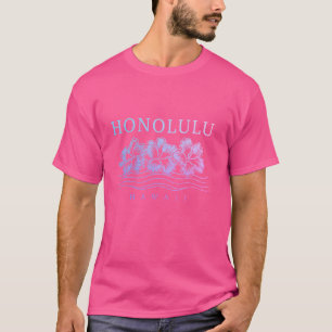 Camiseta Honolulu Hawaii Hawaii Hawaii Flores Hibiscus Surf