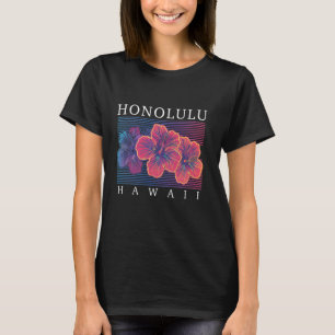 Camiseta Honolulu Hawaii Hawaii Hawaii Flores Hibiscus Surf