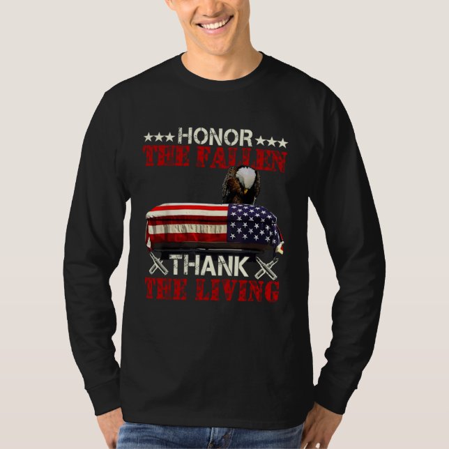 Camiseta Honor The Fallen Thank Living Veteran Day  4th of  (Frente)