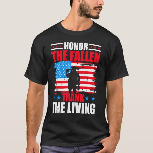 Camiseta Honor The Fallen Thank The Living Happy Veterans D (Frente)
