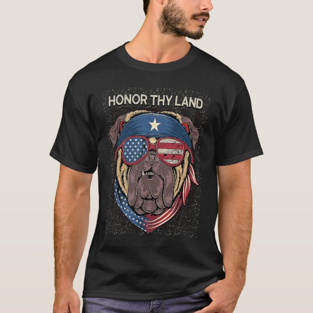 Camiseta Honor Thy Land 4th of July Patriotic Fourth of Jul (Frente)