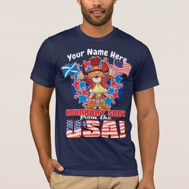Camiseta Honorário escocês dos EUA! (Frente)