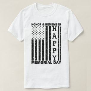 Camiseta Honra Da Bandeira Dos Eua Lembra-Se De Feliz Dia D