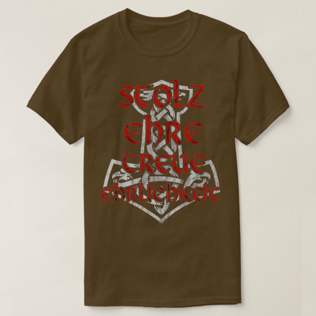 Camiseta Honra de orgulho, honestidade Mjolnir (Frente do Design)