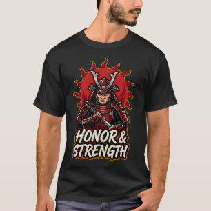 Camiseta Honra Força Samurai Guerreiro Vintage