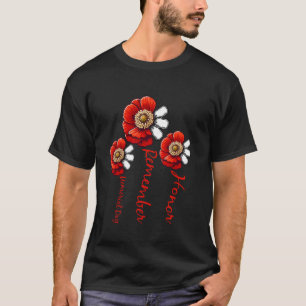 Camiseta Honra Lembrar Dia da Memória Papoula Vermelha Vete