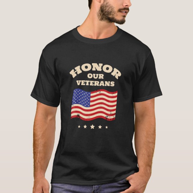 Camiseta Honra Nossos Veteranos Cita Veteranos Dia do Exérc (Frente)