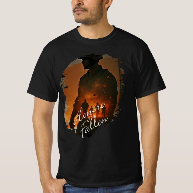 Camiseta Honra o Faleno - Lembre-se do Sacrifício (Frente)