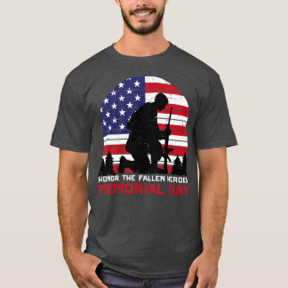 Camiseta Honra o Fallen Heroes Memorial Day US Flag Men Wo